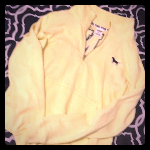 Pink Victoria secret half zip pullover - Picture 1 of 4